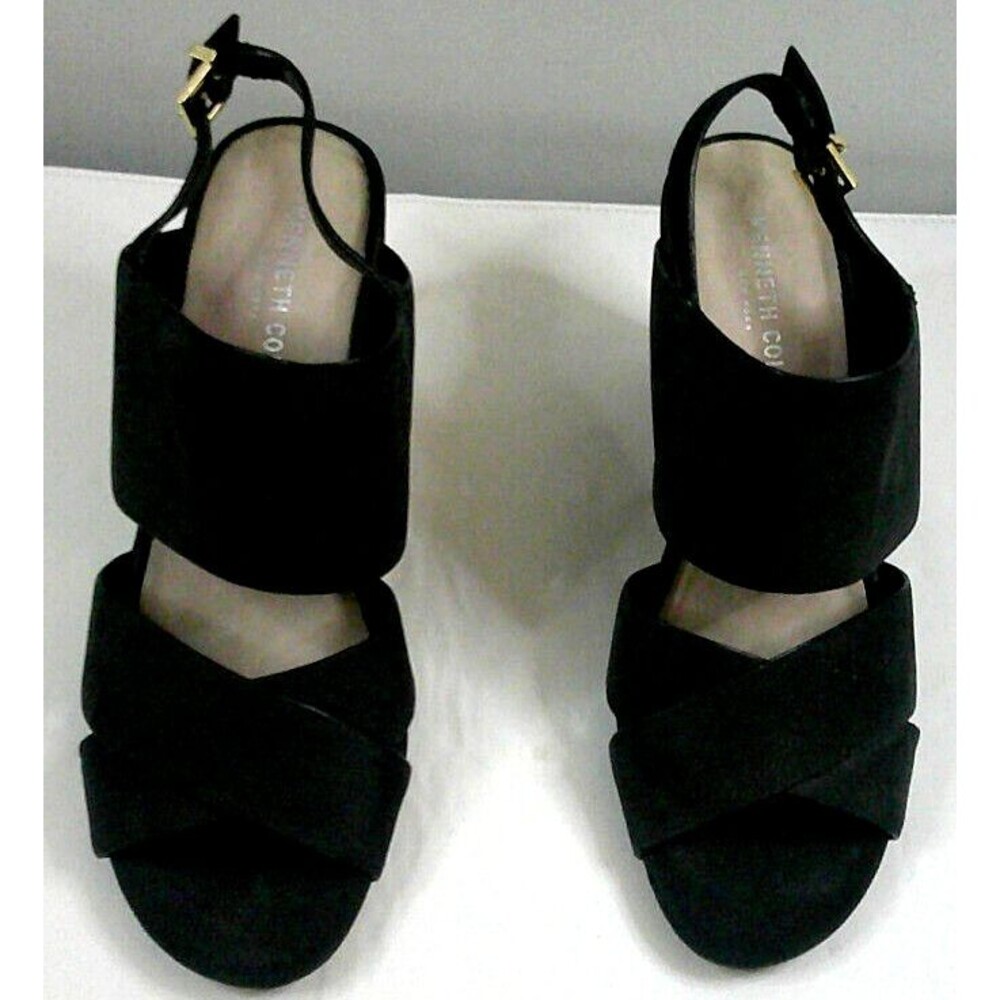 Kenneth Cole New York Irene Black Suede Sling Back Sandal Size 9 With Box